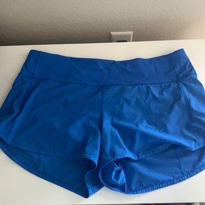 blue speed up 4 inch lululemon shorts